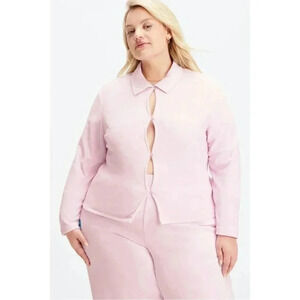 NWT Fabletics Women’s Terry Long Sleeve Cut Out Top in Lavender Lustre SZ 4X